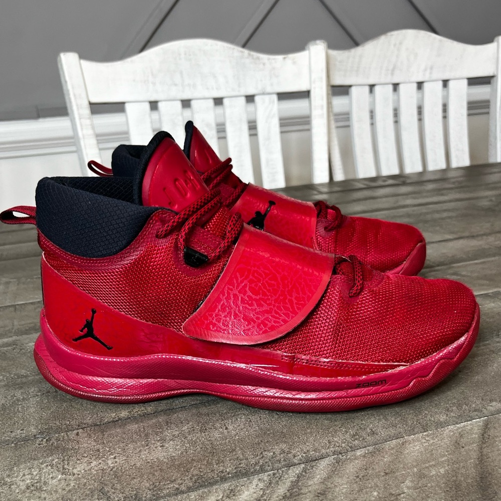 Nike Air Jordan Super Fly Hi-Top‎ Athletic Red Sneaker Men Size 12